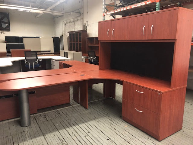 Logiflex Corner L-Shape Desk with Hutch 