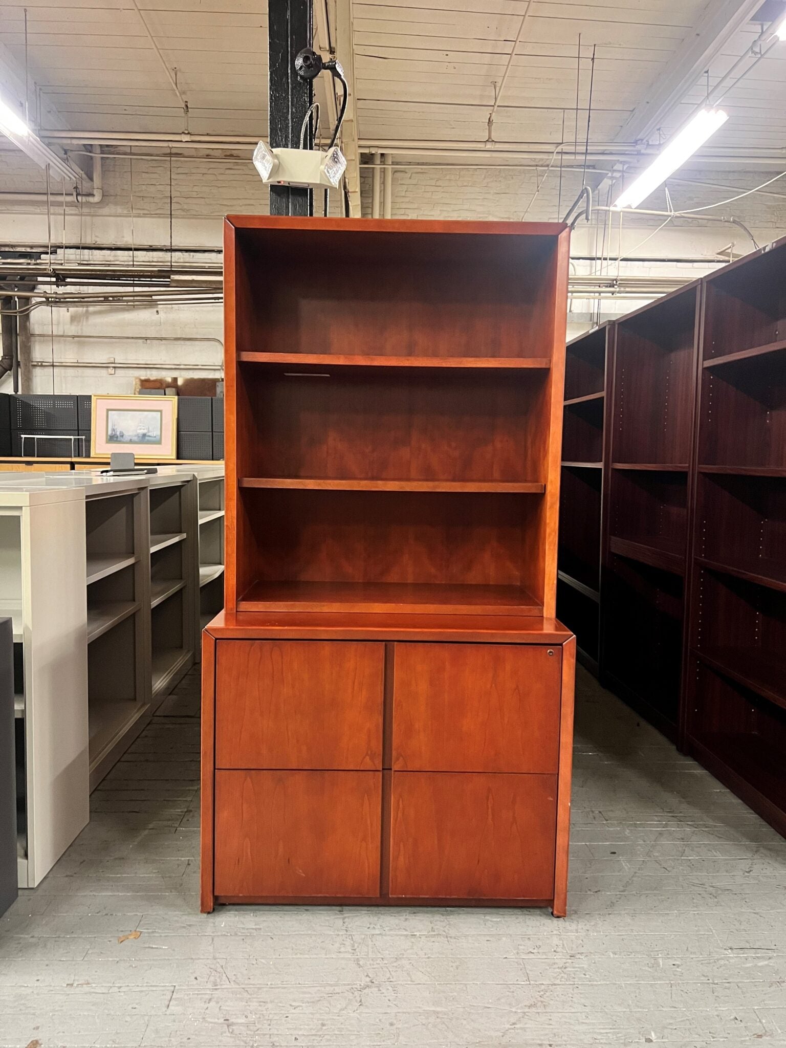 Kimball Lateral file cabinet with Hutch