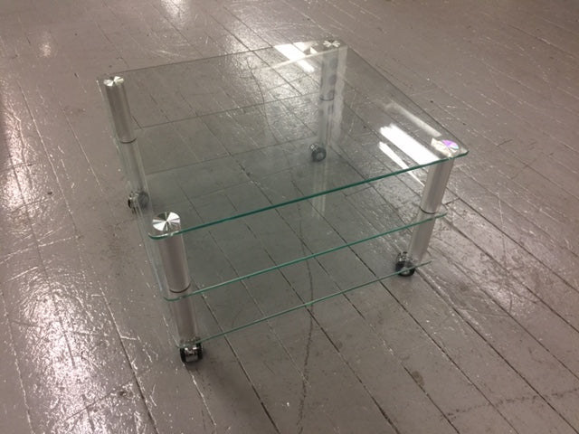 Tempered Glass Mobile End Table